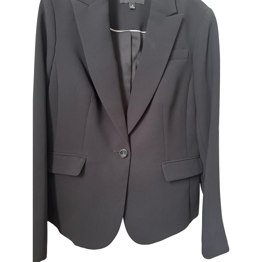 Talbots Black Blazer Women Size 8 Single Button Career Office Jacket Tailored - Picture 6 of 14